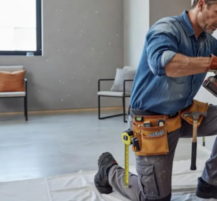 Stanowisko pracy z akcesoriami wykorzystywanymi podczas remontu.