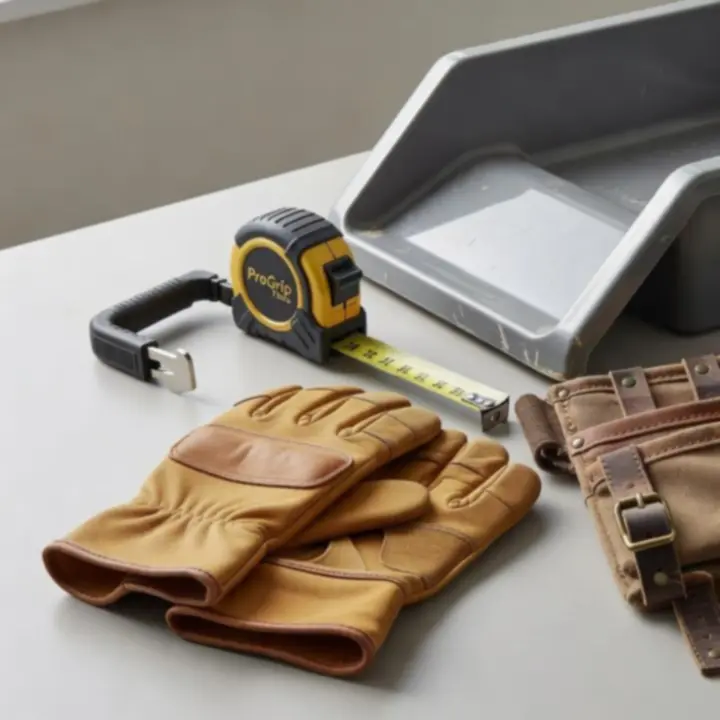 Zbliżenie wysokiej jakości akcesoriów budowlanych i remontowych.